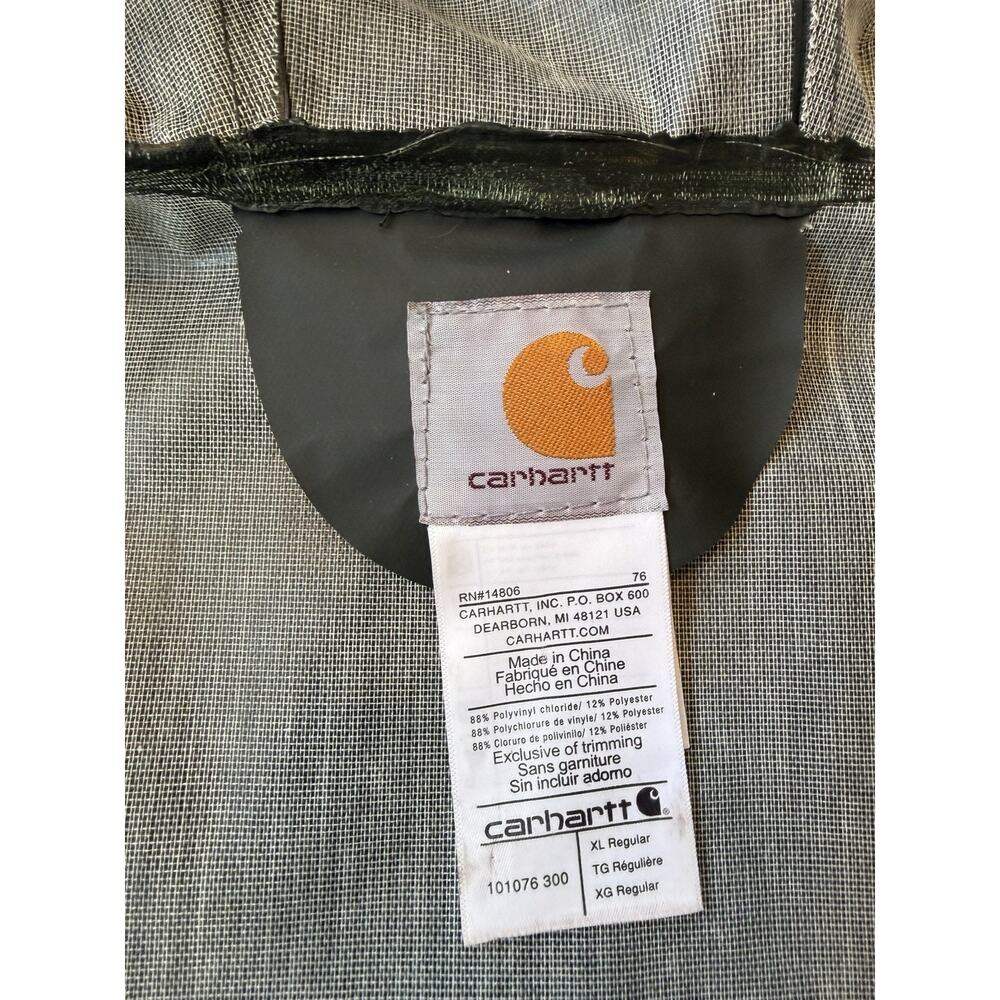 Carhartt Rain Jacket Mens size XL gray Mayne Coat Hooded PVC Waterproof - Picture 5 of 9